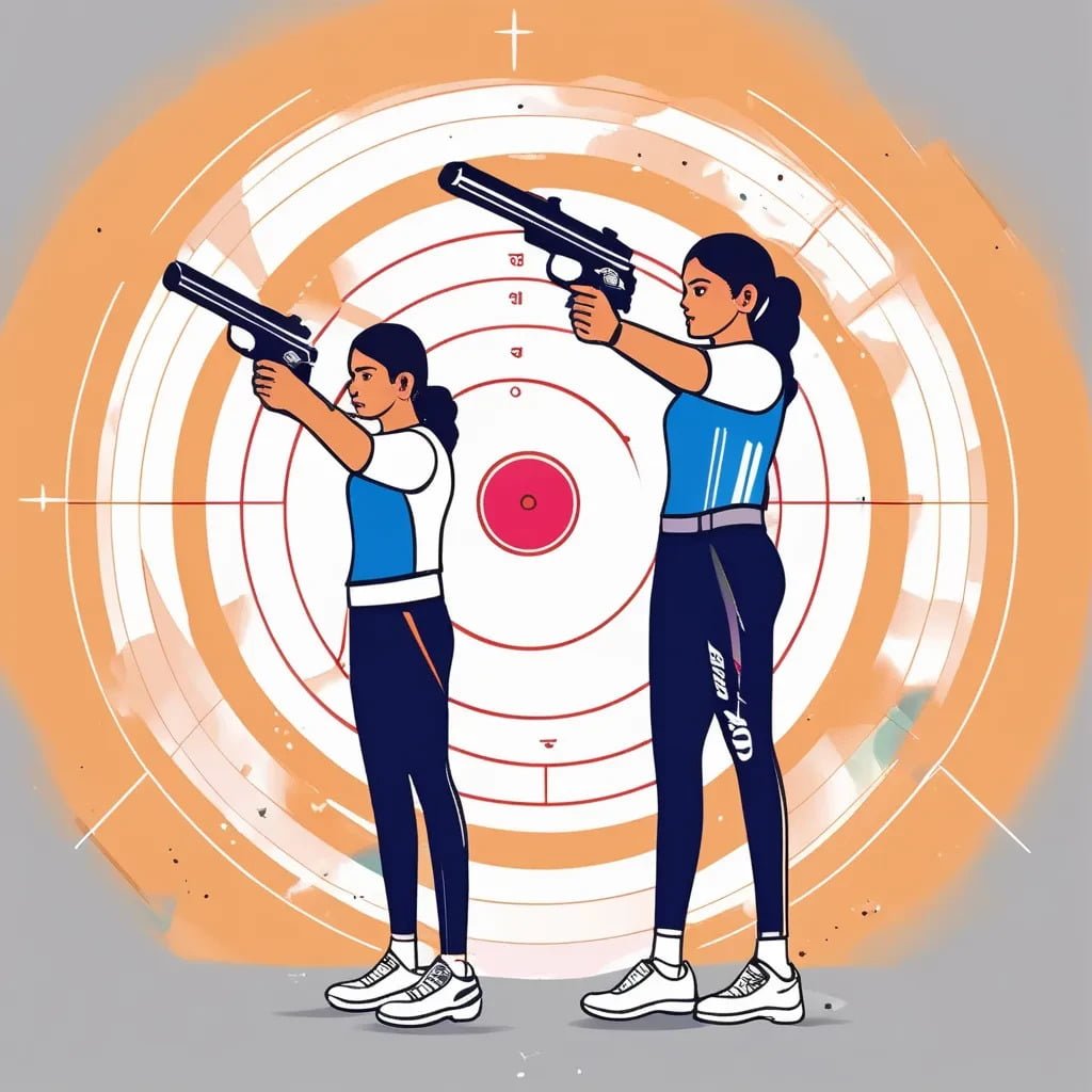 Precision Duel: Yashaswini Singh Deswal and Manu Bhaker in 10-Meter Pistol Shooting