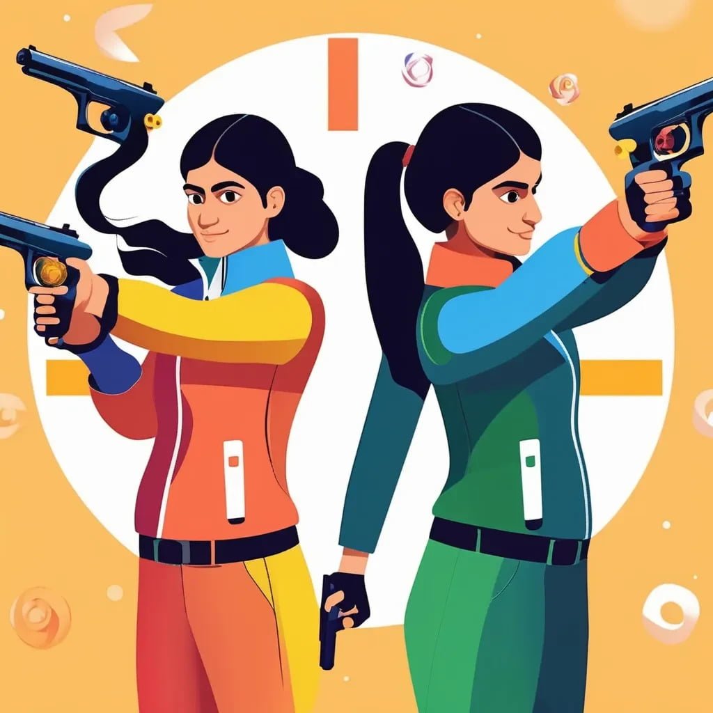 Precision Duel: Yashaswini Singh Deswal and Manu Bhaker in 10-Meter Pistol Shooting