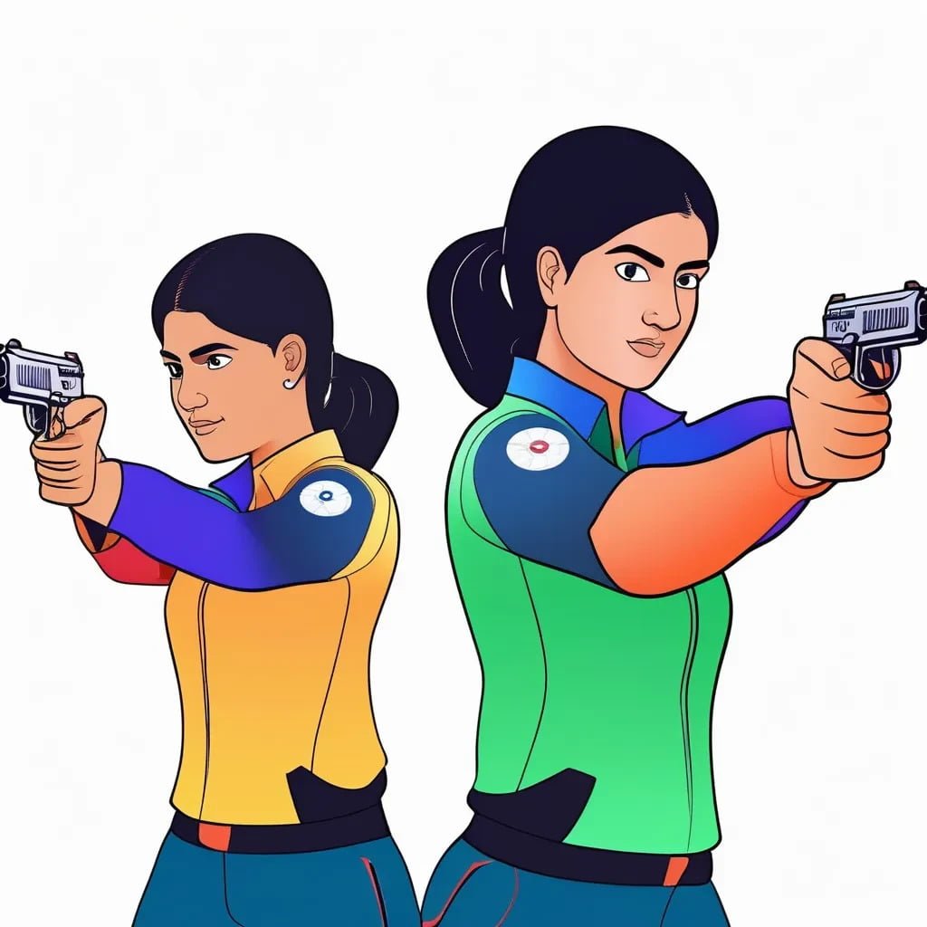 Precision Duel: Yashaswini Singh Deswal and Manu Bhaker in 10-Meter Pistol Shooting